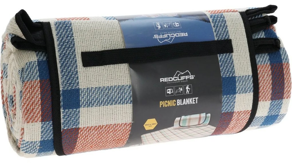 Koc piknikowy Redcliffs Dice czerwono-niebieski,150 x 180 cm