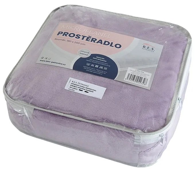 Fioletowe prześcieradło z mikfroflaneli 90x200 cm Exclusive – B.E.S.
