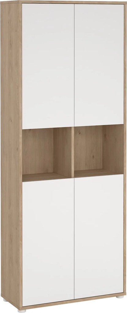 Czterodrzwiowy regał biurowy Sign 80 jackson hickory/biały mat