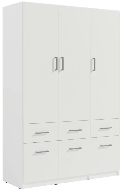 Szafa 5-drzwiowa z 6 szufladami - szer. 228 cm - Biały - BELOMY