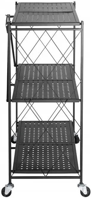 Czarny regał składany na kółkach H2-A37