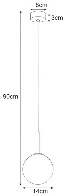 Lampa wisząca szklana kula 14 cm - 2X S764 L5-H79