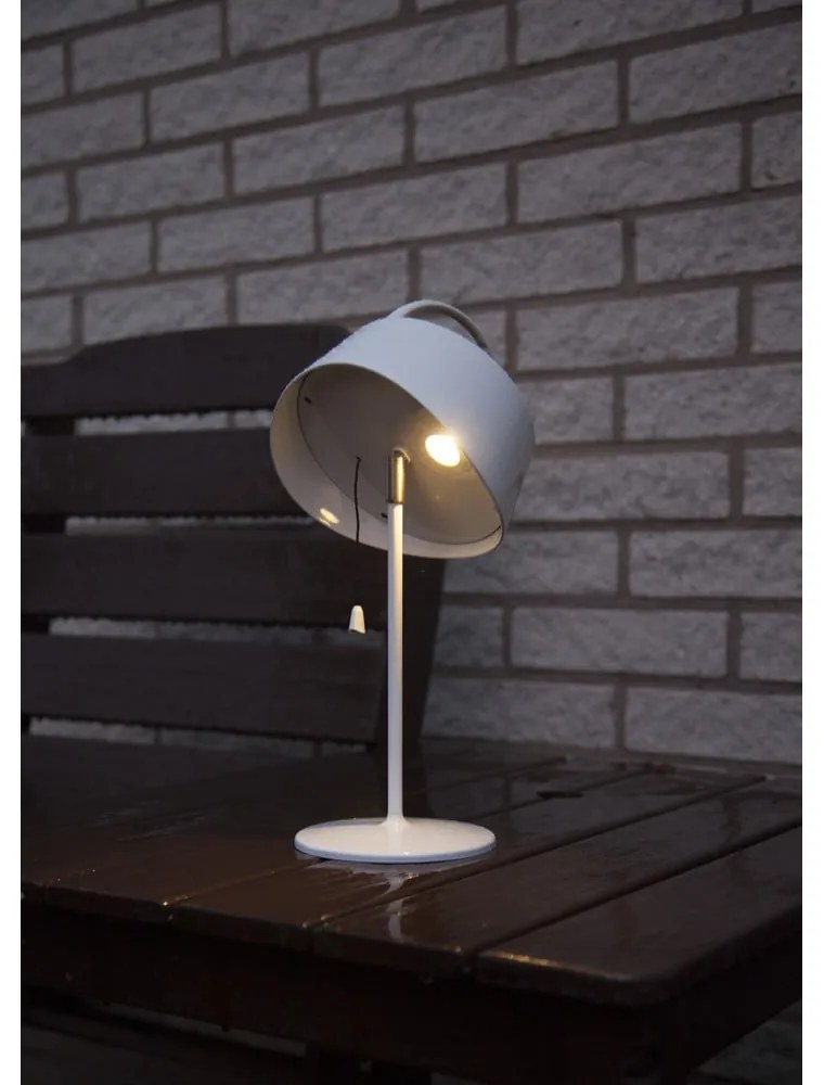 Biała ogrodowa solarna lampa LED Star Trading Cervia, wys. 36 cm