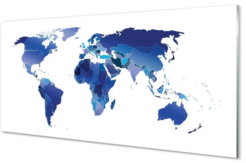 Obraz na szkle Niebieska mapa