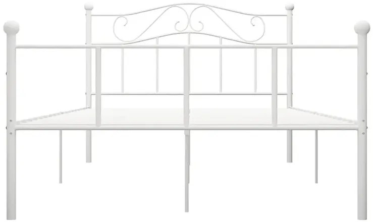 Białe minimalistyczne łóżko z metalu 140x200 cm - Fiosa
