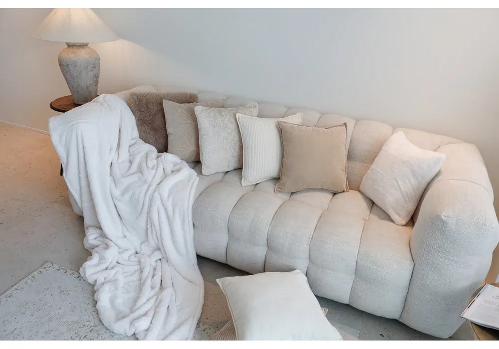 Białobeżowy koc ze sztucznego futra 150x200 cm Ruby – Tiseco Home Studio