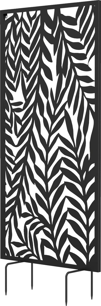 Outsunny Parawan 65 x 130 cm Wolnostojący Wiszący, Przegroda Osłona z Metalu Czarny | Aosom PL