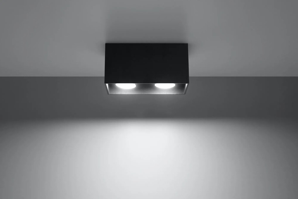 Czarny minimalistyczny plafon LED - EX509-Lenobri