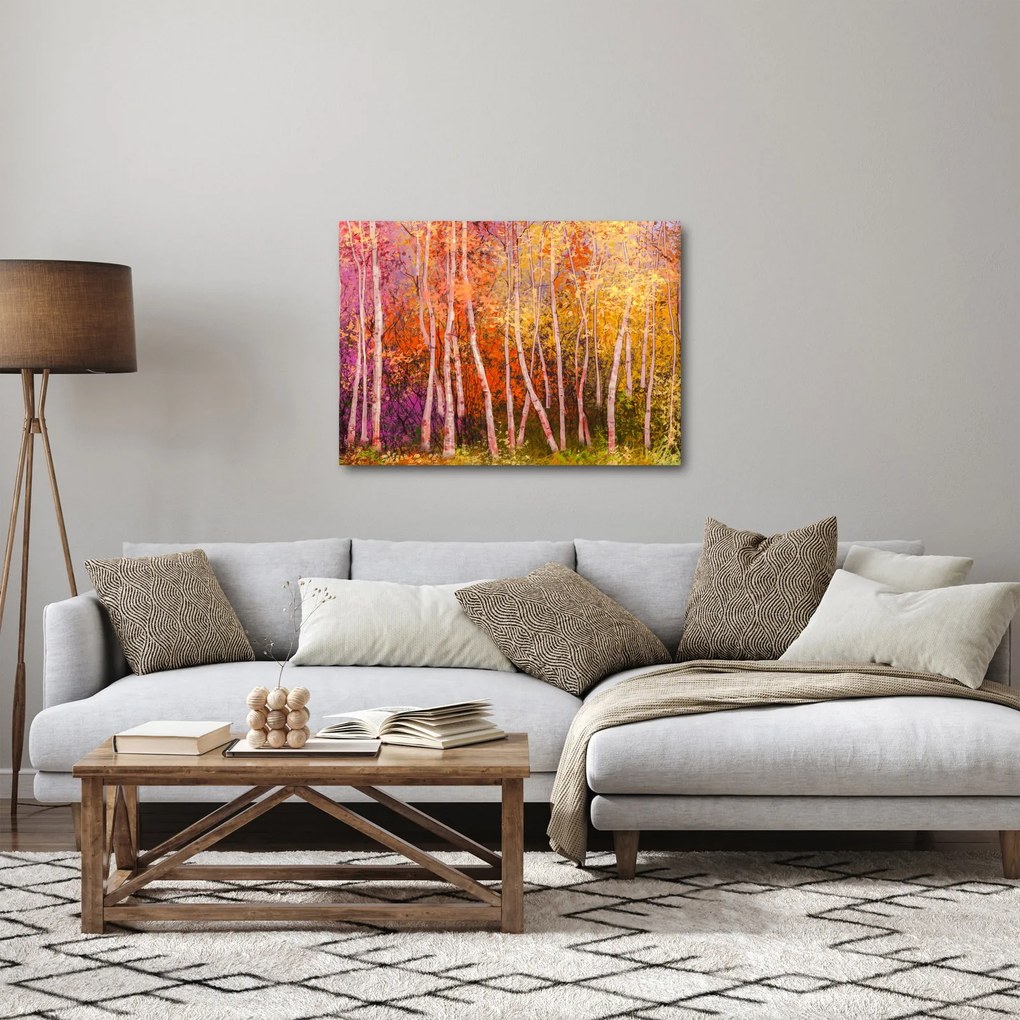 Obraz kolorowego lasu (70x50 cm)
