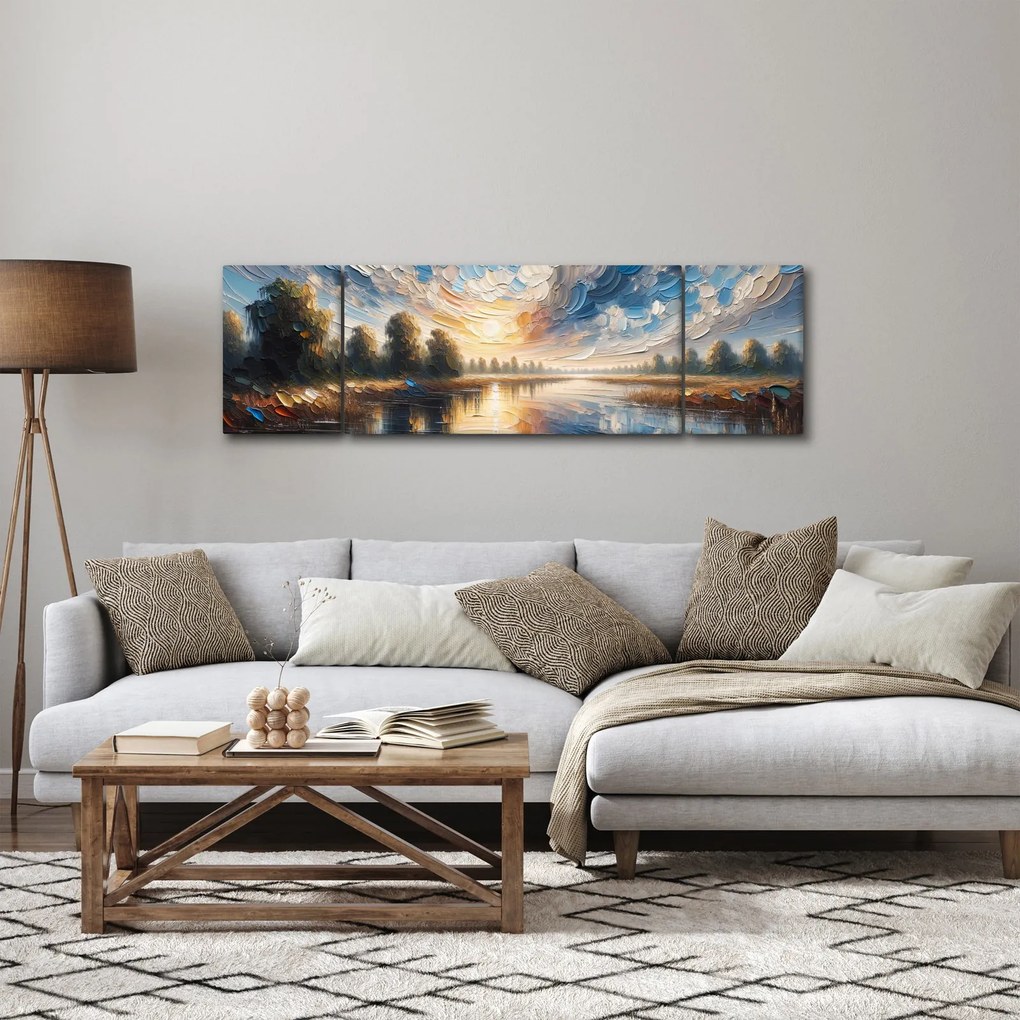 Obraz - Obraz słońca nad wodą (170x50 cm)