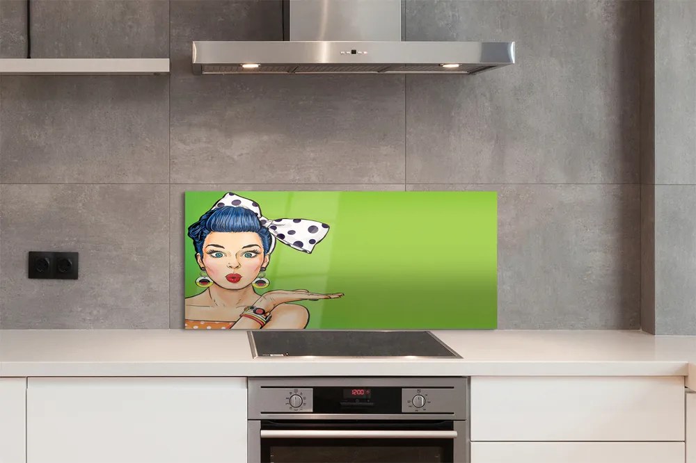 Panel nad Blat Kuchenny Kobieta z Czerwonymi Ustami i Kokardą