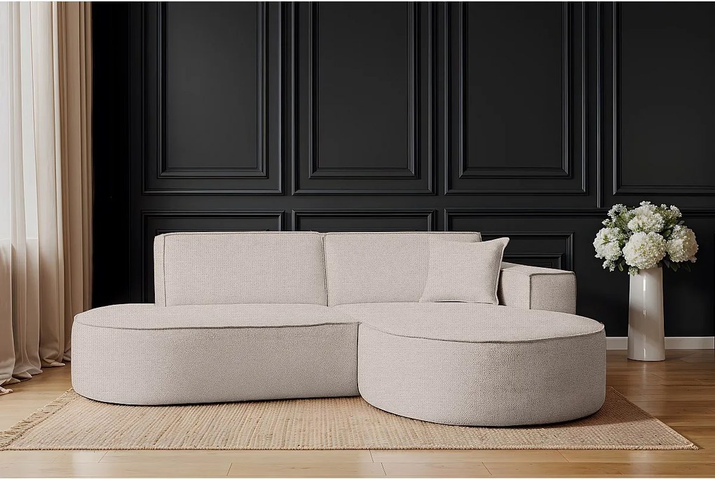 Narożnik Modena Studio, tkanina szenilowa Artico, Nata, Prawy