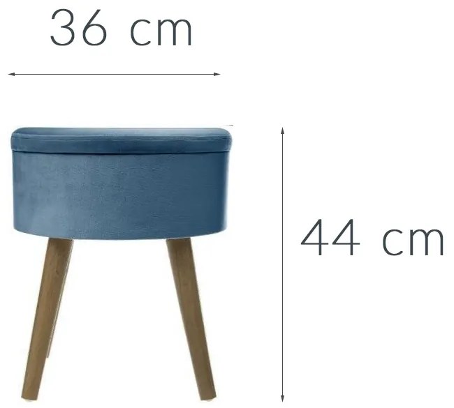 Taboret welurowy ze schowkiem TESS
