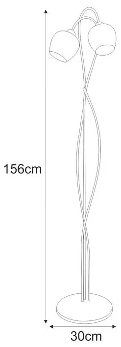 Czarno-biała lampa podłogowa z 2 kloszami - A569-Irfa