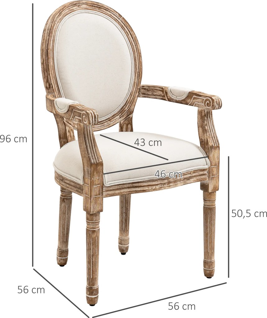 HOMCOM Krzesło Jadalniane Retro Stylowe Klasyczne Wygodne | Aosom PL