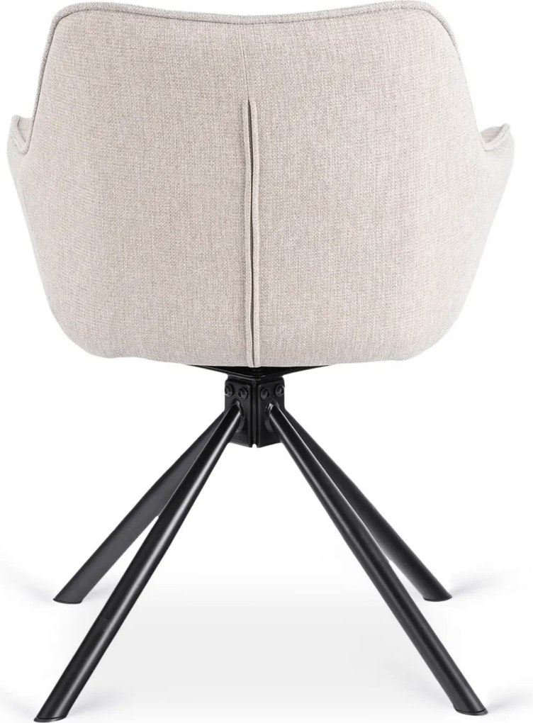 Krzesło Tapicerowane Obrotowe PEONY 2 Beżowe Nowoczesne Loft