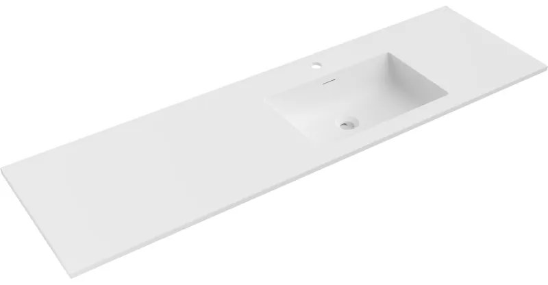 Mexen Otis umywalka wpuszczana w blat prawa 161 x 46,5 cm, biała mat - 25181601P