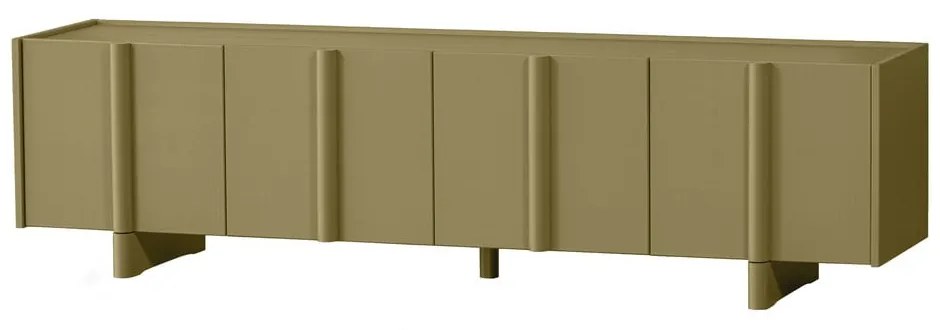 Szafka pod TV z litego drewna sosnowego w kolorze khaki 200x53x46 cm Basu – WOOOD