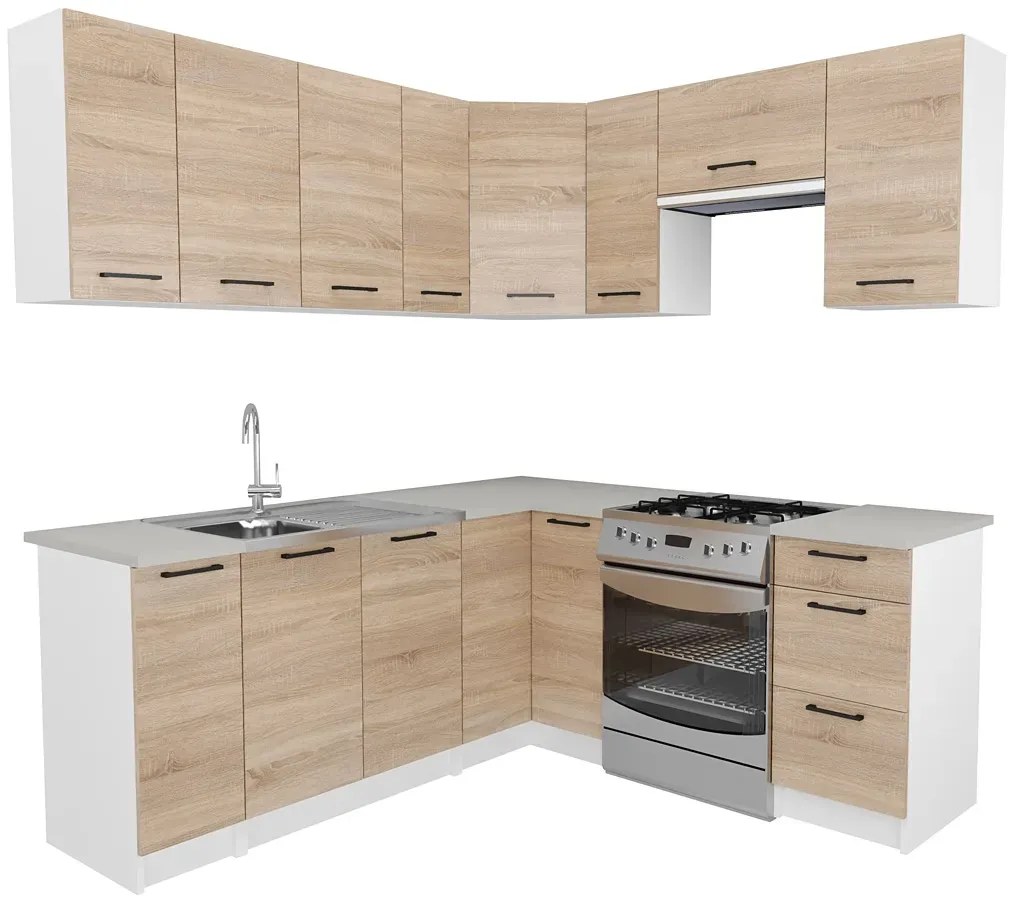 Zestaw mebli kuchennych narożny dąb sonoma  L8-L34