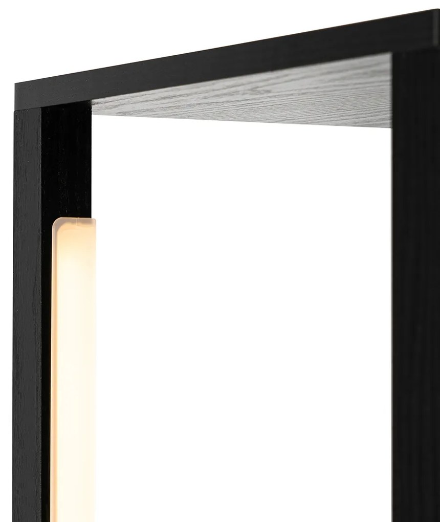 Designerska lampa podłogowa czarna w komplecie z diodą LED z 3-stopniową regulacją jasności - TiannaDesignerski Oswietlenie wewnetrzne