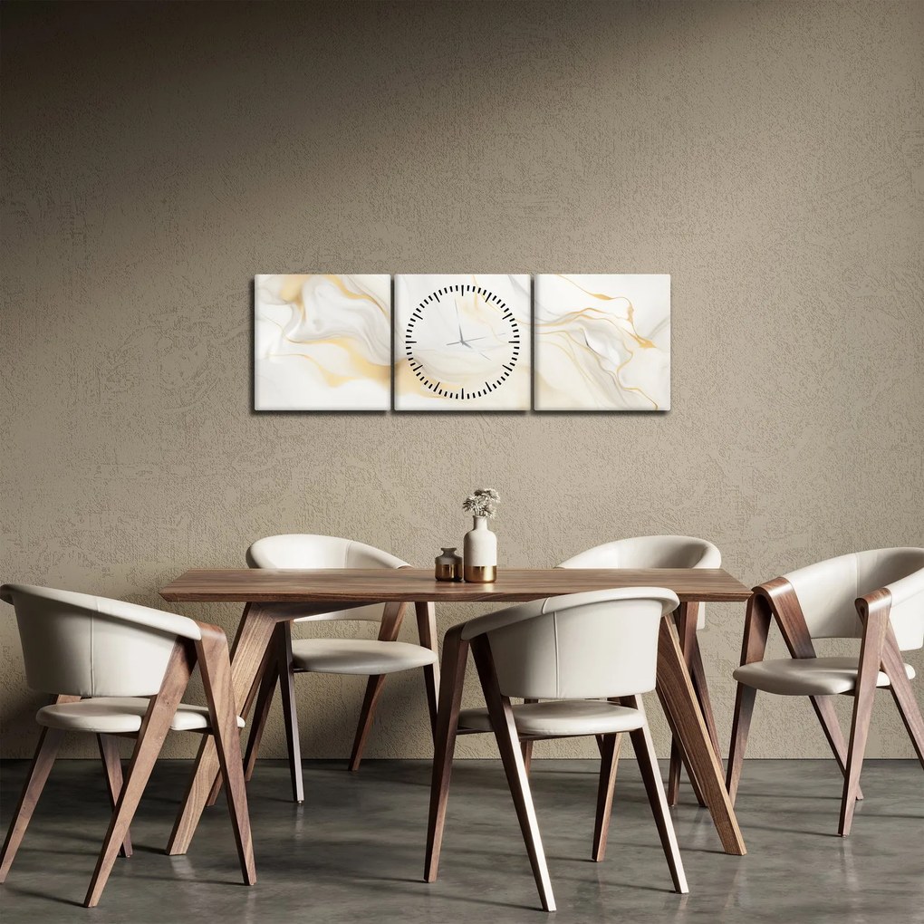 Obraz - Abstrakcja z dekoracją (z zegarem) (90x30 cm)