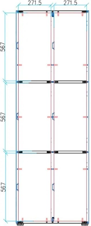 Drewniana szafka skrytkowa S4, 6 schowków, demontaż, zamek mechaniczny z kodem, szary/dąb naturalny