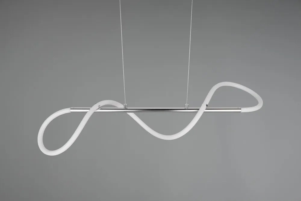 Metalowa lampa wisząca LED ze ściemniaczem w kolorze srebra Argos – Reality