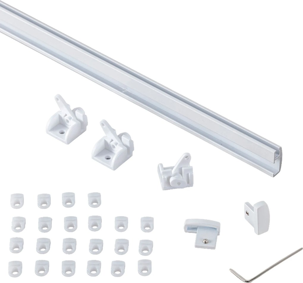 Szyna sufitowa aluminiowa Premium pojedyncza 180cm biała - komplet