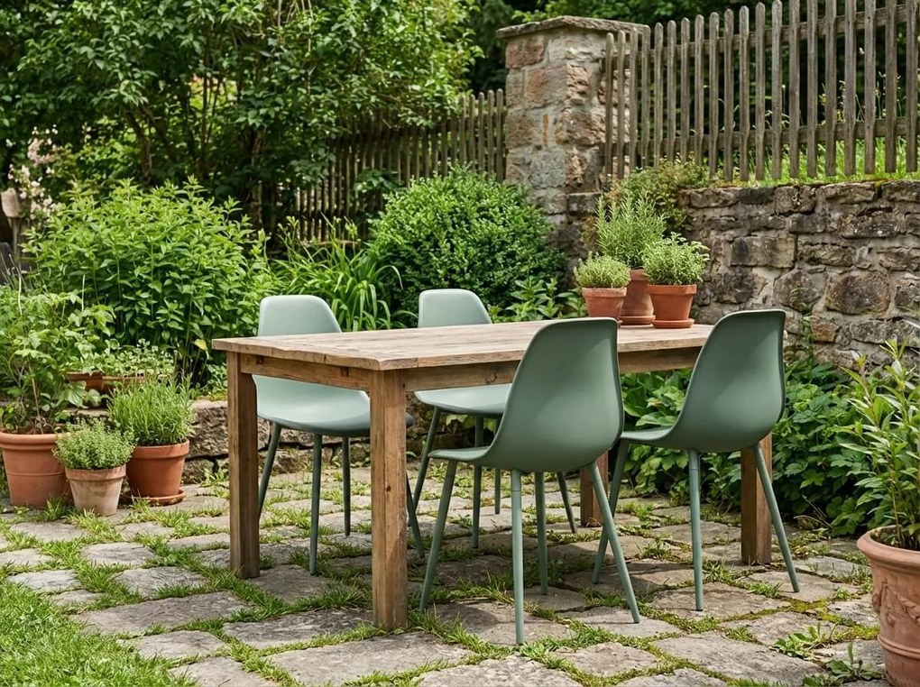 Krzesło do kuchni OSAKA plastikowe, szałwiowozielone