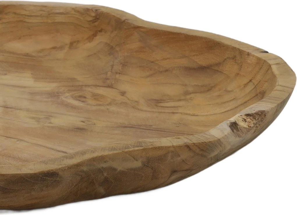 Taca dekoracyjna z drewna tekowego, 35x30x4 cm, półmisek na owoce