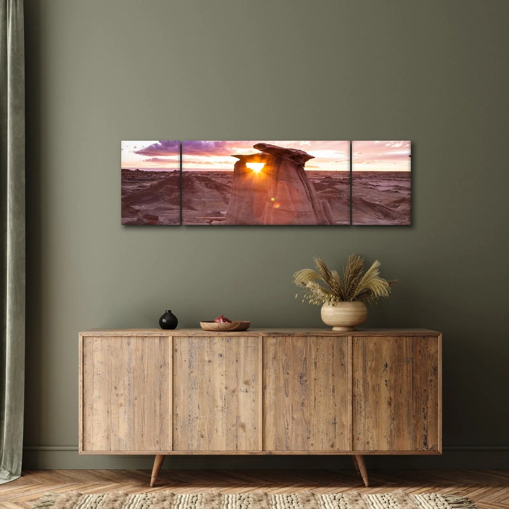 Obraz - zachód słońca na pustyni (170x50 cm)