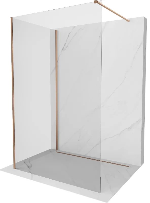 Mexen Kioto ścianka prysznicowa Walk-in 130 x 70 cm, transparent, miedź szczotkowana - 800-130-212-65-00-070