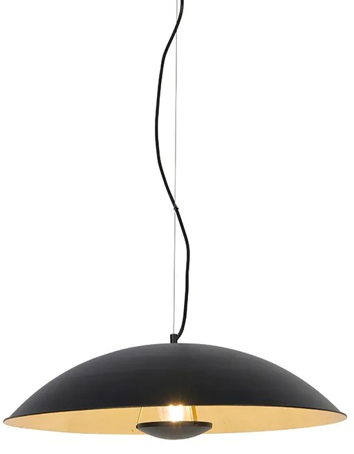 Wisząca lampa vintage czarna ze złotem 60 cm - Emilienne Nowoczesny Oswietlenie wewnetrzne
