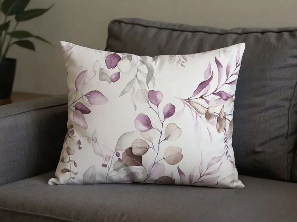 Zestaw 2 szt. dekoracyjnych poszewek na poduszkę z mikrofibry FLORANY 50x70 cm, biała