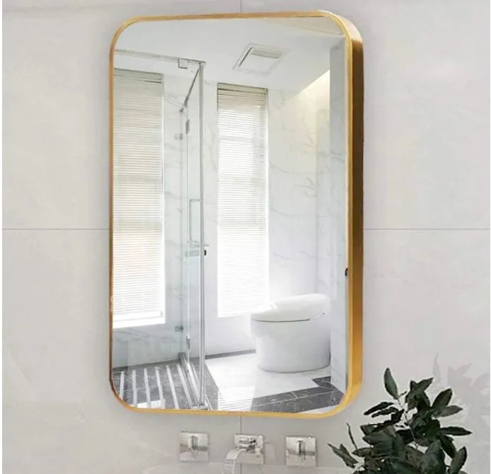 Lustro LOFT 60x80cm złote M-010 ścienne łazienkowe do salonu sypialni loftowe Industrialne minimalistyczne