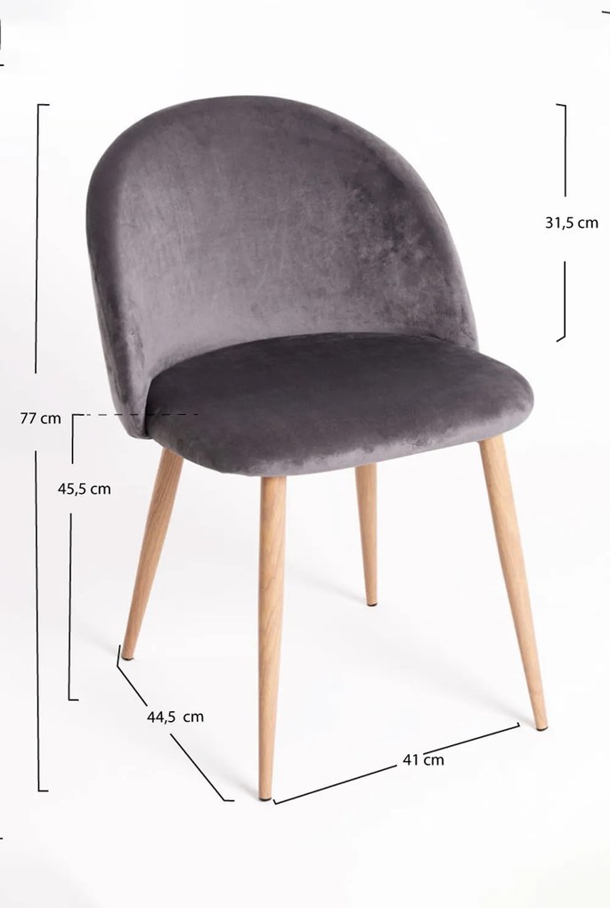 Zestaw 4 krzese aksamitnych Vint