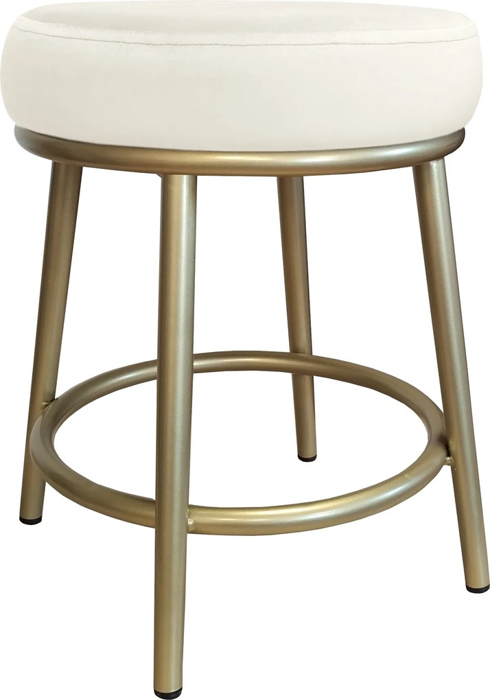Taboret Ben tkanina Welur stelaż metalowy STOŁEK LOFT : Kolor Stelaża - Złoty, Kolor tkaniny - VELVET - MG50, Typ tkaniny - Velvet