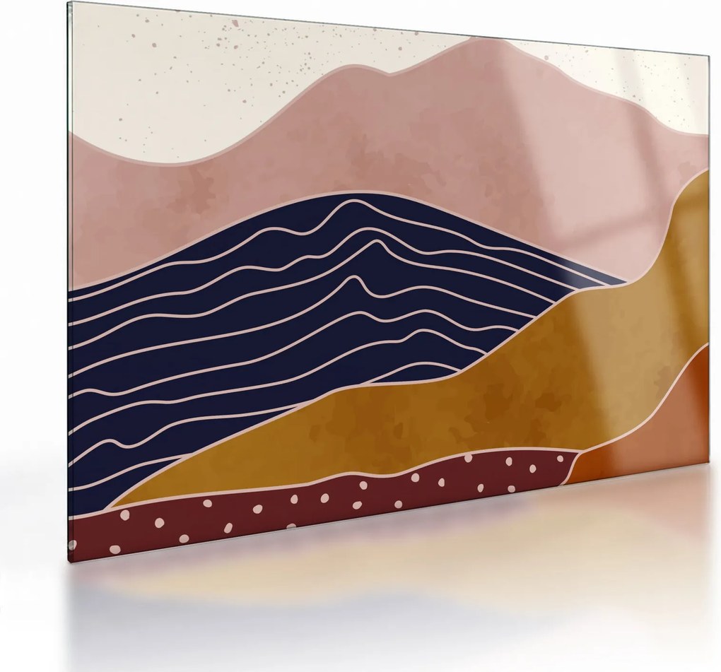 Obraz na szkle - Słońce nad górami (70x50 cm)