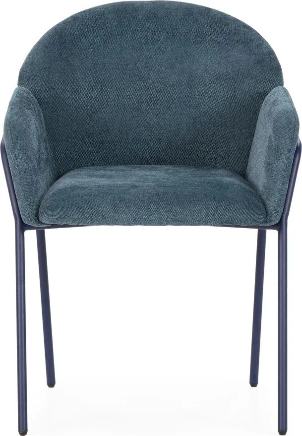 Niebieskie tapicerowane fotele jadalniane zestaw 2 szt. Aslin – MOME