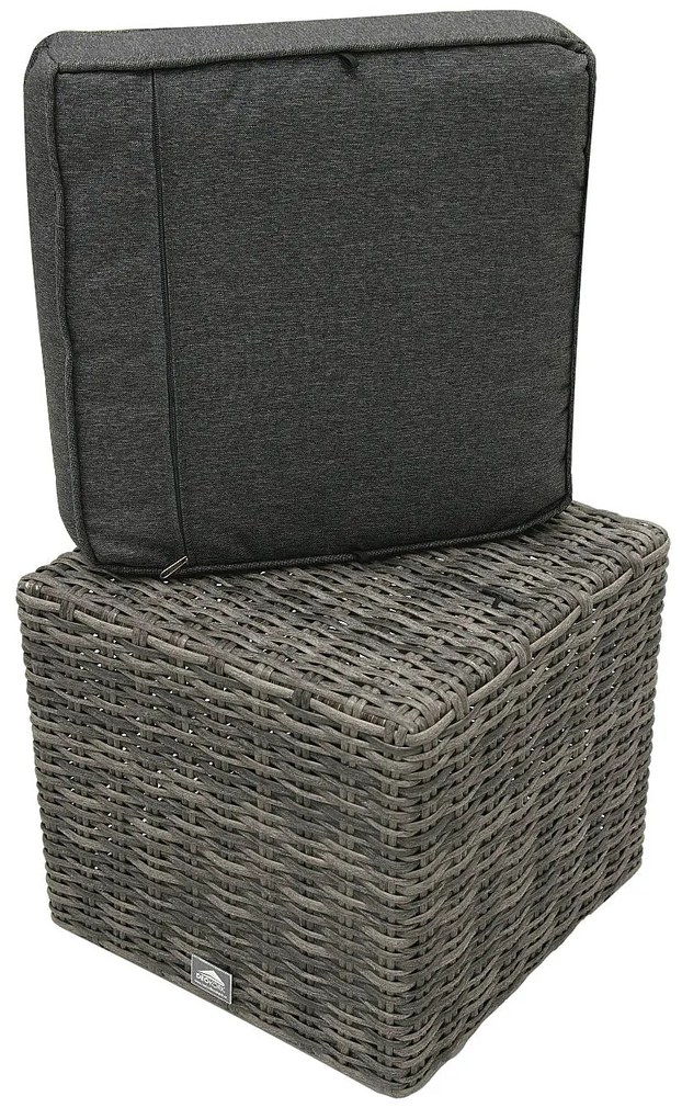 Rattanowy zestaw modułowy BORNEO LUXURY dla 7 osób (szary)