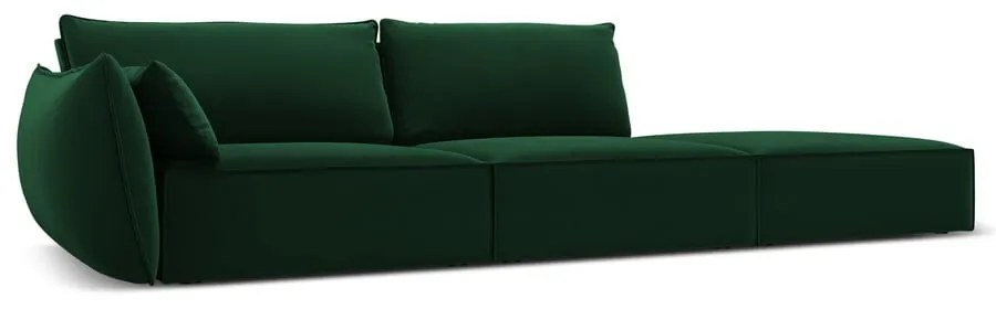 Ciemnozielona aksamitna sofa lewostronna 264 cm Vanda – Mazzini Sofas