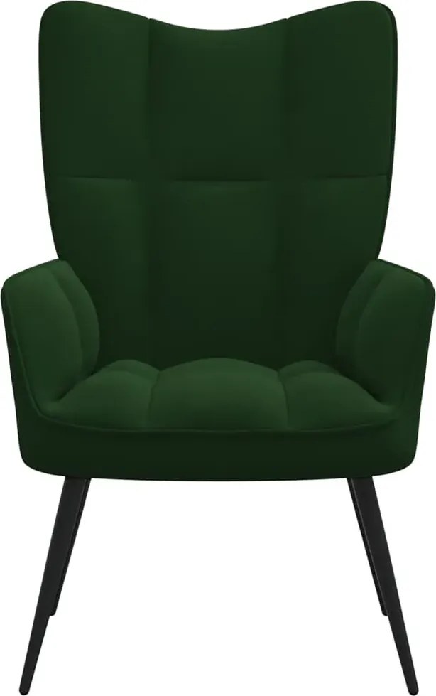 Ciemnozielony welurowy fotel pikowany - Verria