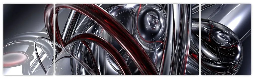 Obraz szarej abstrakcji (170x50 cm)