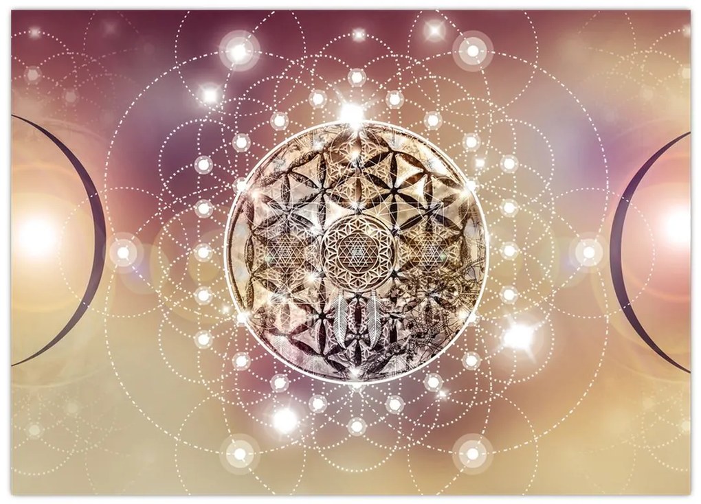 Obraz - Mandala z elementami (70x50 cm)
