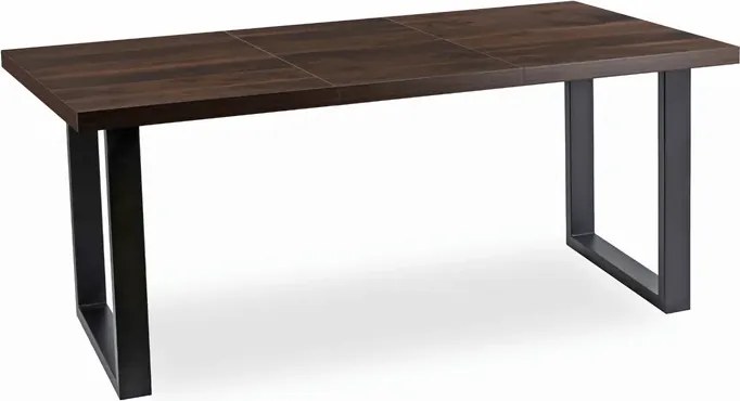 Stół Prostokątny Rozkładany TOMAS 130-230 cm Orzech/Czarny do Jadalni Loft