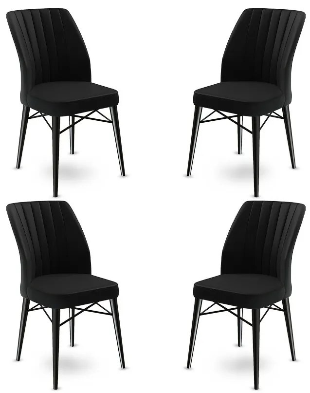 Zestaw krzeseł do jadalni Flex Black and Black, 4 szt.