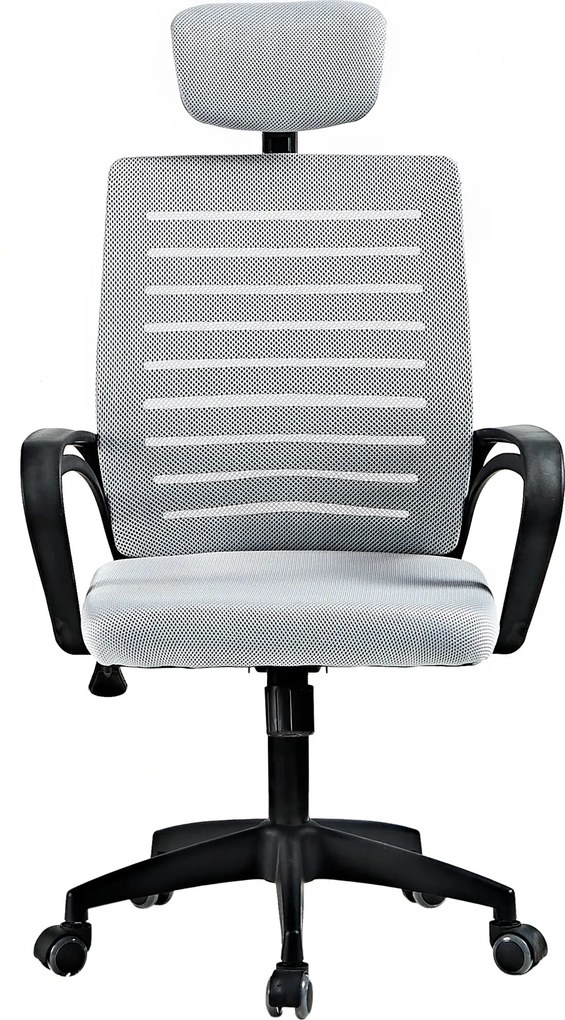 Fotel biurowy z oparciem z siatki Solar, kolor szary