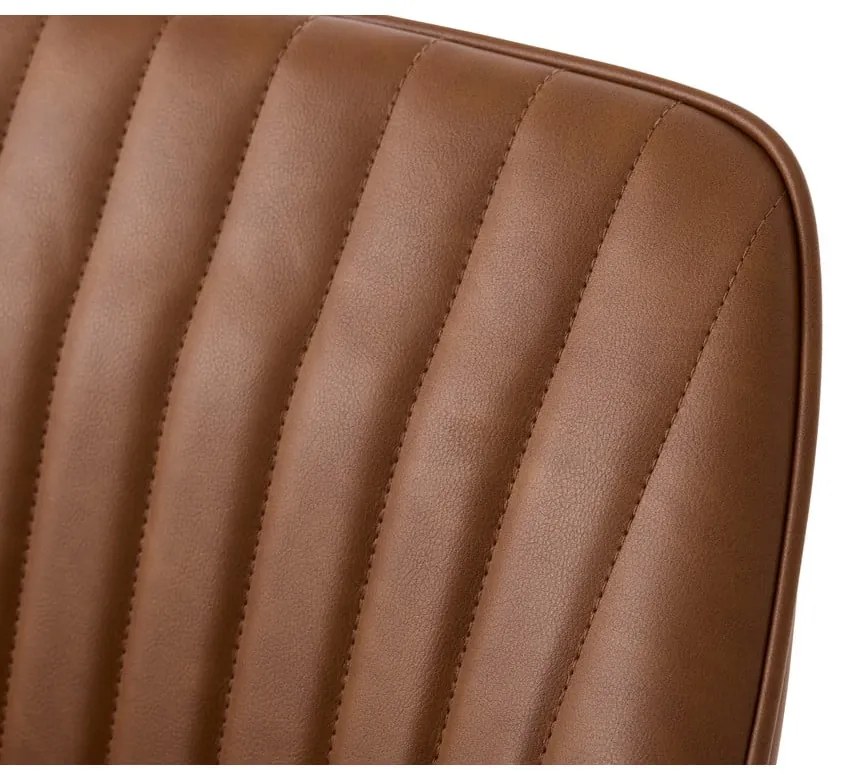Brązowe krzesła z imitacji skóry z podłokietnikami zestaw 2 szt. Nolan Stripe – Unique Furniture