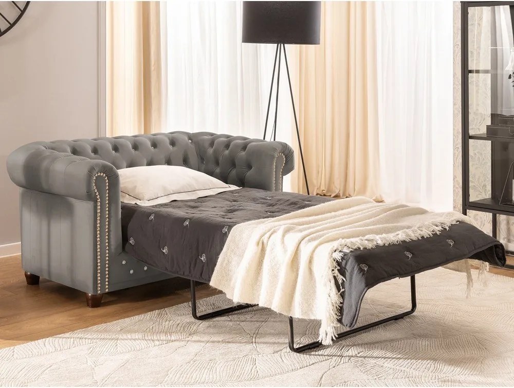 Szara aksamitna rozkładana sofa 148 cm York Blik – Ropez