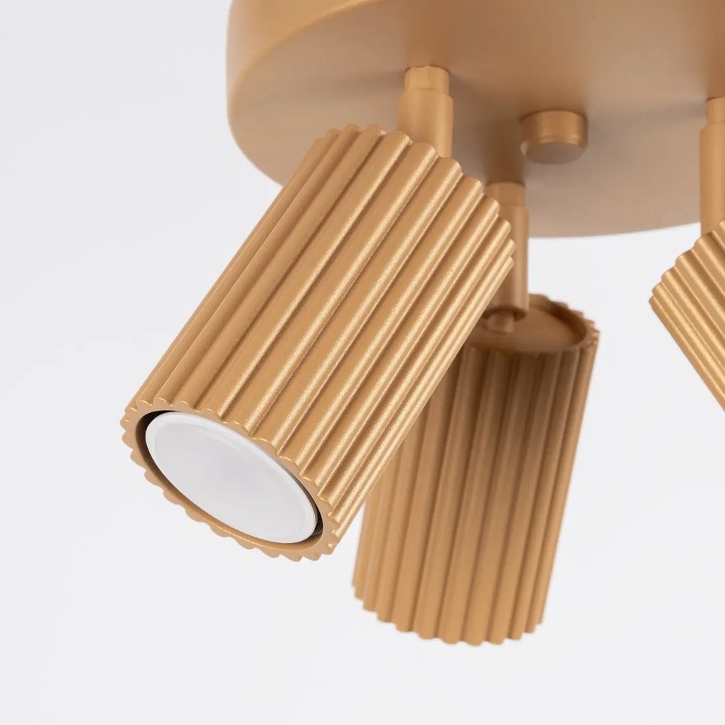Plafon trzypunktowy KARBON 3P złoty okrągły SOLLUX LIGHTING